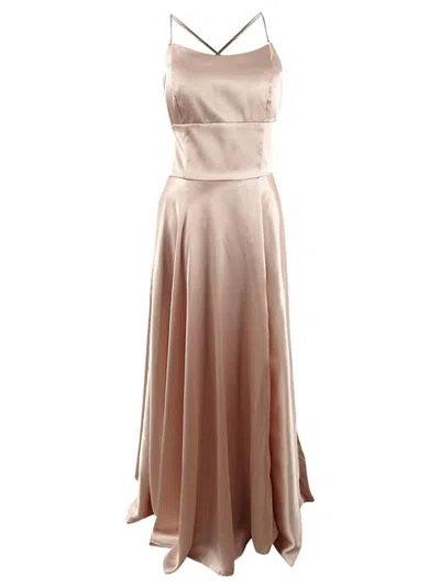 Betsy & Adam Women's Satin Strappy Back Gown In Pink