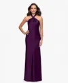 Betsy & Adam Women's Solid-color Knot-front Long Halter Dress