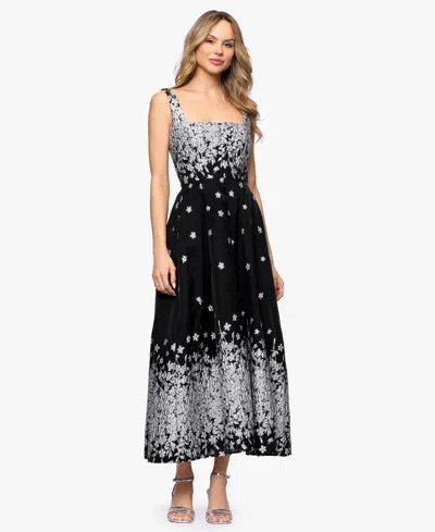 Betsy & Adam Women's Square Neck Dress In Black