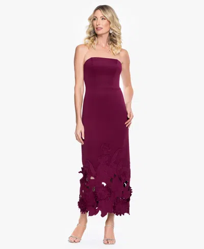 Betsy & Adam Women's Strapless Fitted Column Gown In Burgundy