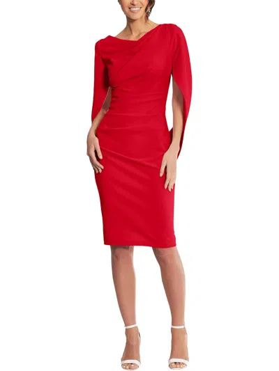 Betsy & Adam Drape Back Scuba Crepe Cocktail Dress In Red