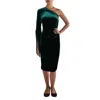 Betsy & Adam Womens Fringe Velvet Cocktail And Party Dress In Green