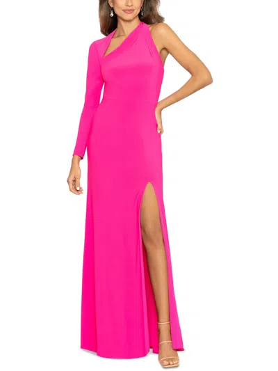 Betsy & Adam Womens Knit Cut-out Evening Dress In Pink