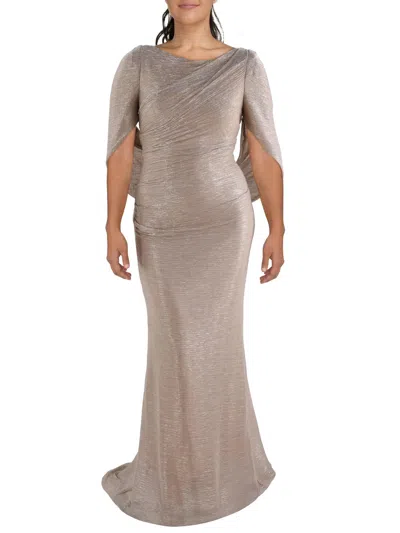 Betsy & Adam Womens Metallic Long Cocktail And Party Dress In Multi