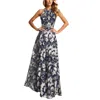 Betsy & Adam Womens Metallic Maxi Evening Dress In Blue