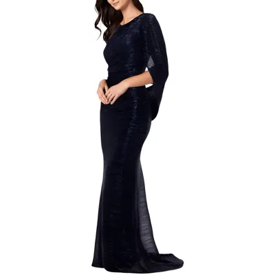 Betsy & Adam Womens Metallic Polyester Evening Dress