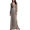 Betsy & Adam Womens Metallic Polyester Evening Dress