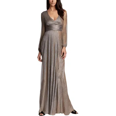Betsy & Adam Womens Metallic Polyester Evening Dress In Multi