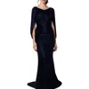 Betsy & Adam Womens Metallic Ruched Evening Dress