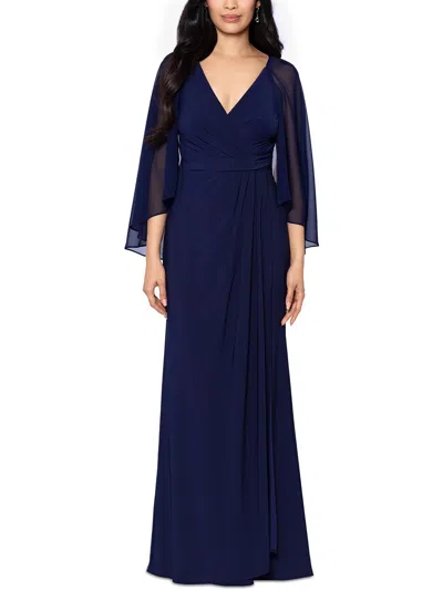 Betsy & Adam Womens Popover Polyester Evening Dress In Blue