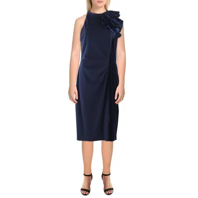 Betsy & Adam Womens Rosette Polyester Halter Dress