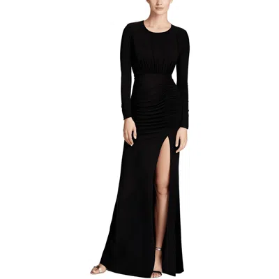 Betsy & Adam Womens Ruched Polyester Evening Dress In Black