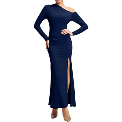 Betsy & Adam Womens Slit Polyester Evening Dress