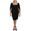Betsy & Adam Womens Solid Polyester Cocktail And Party Dress In Black
