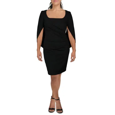 Betsy & Adam Womens Solid Polyester Cocktail And Party Dress In Black