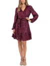 Betsy & Adam Womens Surplice Above Knee Cocktail And Party Dress In Yellow