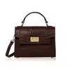 Betsy & Floss Women's Ardea Croc Top Handle Handbag In Chocolate Brown In Brown