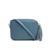 Betsy & Floss Women's Blue Verona Crossbody Tassel Bag In Denim With Pastel Strap In Blue