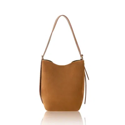 Betsy & Floss Women's Brown Melfi Suede Bucket Tote Bag In Tan