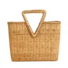 Betsy & Floss Women's Brown Paros Basket Bag With Triangle Handles In Brown
