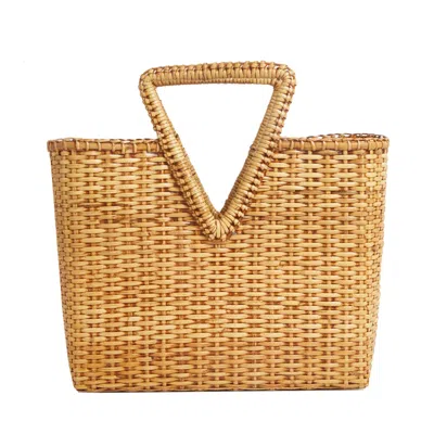Betsy & Floss Women's Brown Paros Basket Bag With Triangle Handles
