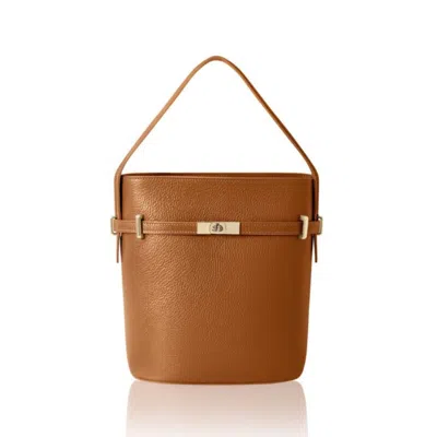 Betsy & Floss Women's Brown Sora Large Leather Bucket Bag In Tan