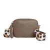 Betsy & Floss Women's Brown Verona Crossbody Dark Taupe Tassel Bag With Light Leopard Strap In Brown