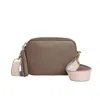 Betsy & Floss Women's Brown Verona Crossbody Dark Taupe Tassel Bag With Pastel Pink Strap In Brown