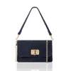 Betsy & Floss Women's Cori Suede Handbag And Clutch Bag In Navy Blue In Blue