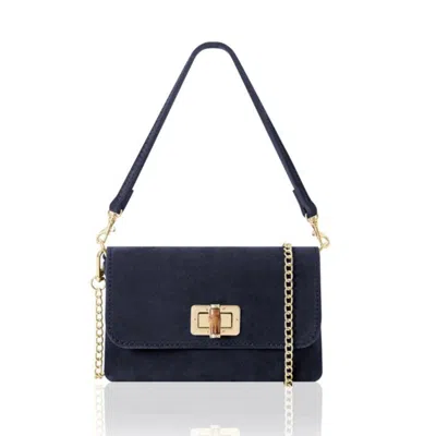 Betsy & Floss Women's Cori Suede Handbag And Clutch Bag In Navy Blue