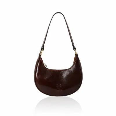 Betsy & Floss Women's Gold Parma Crescent Bag In Dark Chocolate