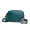 Betsy & Floss Women's Green Verona Crossbody Tassel Teal Bag With Snake Print Strap In Green