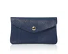 Betsy & Floss Women's Grey Medium Popper Leather Purse In Navy In Gray