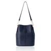 Betsy & Floss Women's Lecco Leather Bucket Bag In Navy Blue In Blue
