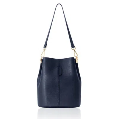 Betsy & Floss Women's Lecco Leather Bucket Bag In Navy Blue