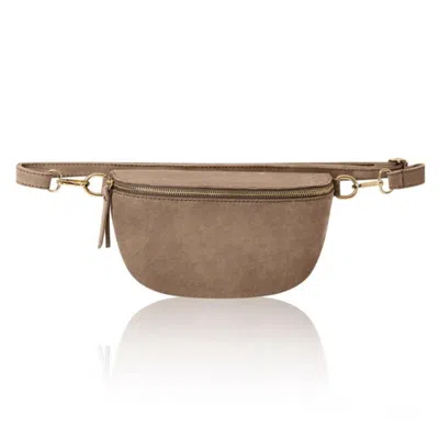 Betsy & Floss Women's Neutrals Rivoli Suede Crossbody & Waist Bag In Dark Taupe In Multi