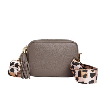 Betsy & Floss Women's Neutrals Verona Crossbody Tassel Cinder Bag With Light Leopard Strap In Black/yellow