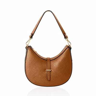 Betsy & Floss Women's Orange Pienza Crescent Bag -with Two Straps In Dark Tan