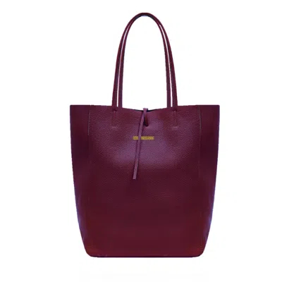 Betsy & Floss Women's Pink / Purple Milan Soft Leather Tote Bag In Burgundy In Gold Hardware
