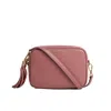 Betsy & Floss Women's Pink / Purple Verona Crossbody Tassel Antique Pink Bag With Dark Leopard Strap In Pink/purple