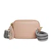 Betsy & Floss Women's Pink / Purple Verona Crossbody Tassel Blush Bag With Black & White Chevron Strap In Pink/purple