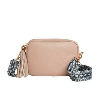 Betsy & Floss Women's Pink / Purple Verona Crossbody Tassel Blush Bag With Snake Print Strap In Pink/purple