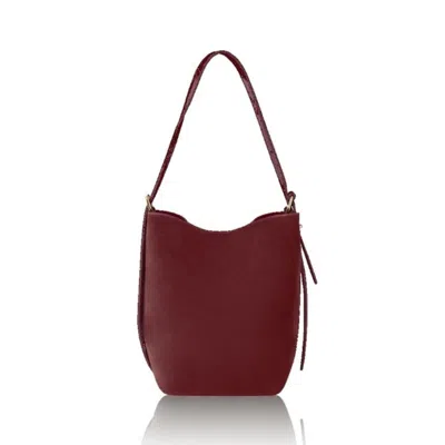 Betsy & Floss Women's Red Melfi Suede Bucket Tote Bag In Burgundy