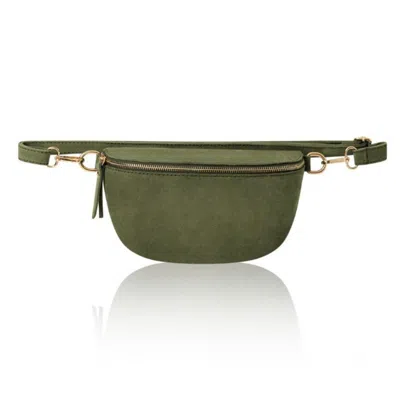 Betsy & Floss Women's Rivoli Suede Crossbody & Waist Bag In Olive Green