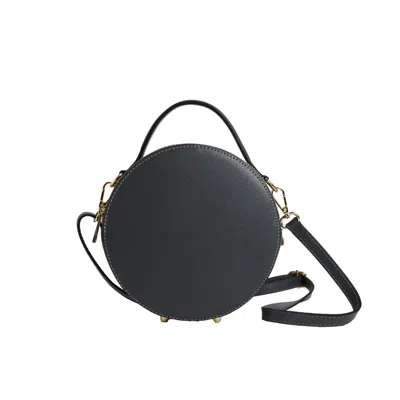 Betsy & Floss Women's Rome Round Circle Crossbody Bag In Dark Grey With Pastel Strap