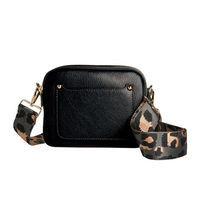 Betsy & Floss Women's Sienna Crossbody Bag In Black With Dark Leopard Strap