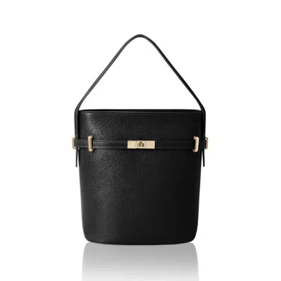 Betsy & Floss Women's Sora Large Leather Bucket Bag In Black