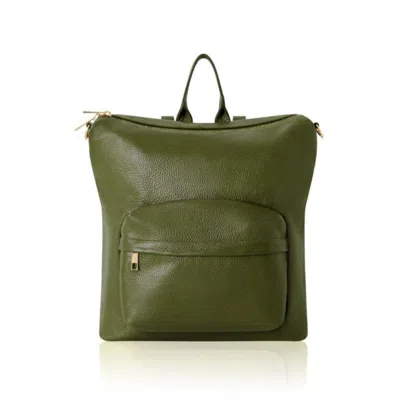 Betsy & Floss Women's Tivoli Leather Backpack Or Shoulder Bag In Olive Green