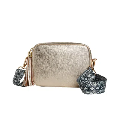 Betsy & Floss Women's Verona Crossbody Gold Tassel Bag With Snake Print Strap