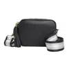 Betsy & Floss Women's Verona Crossbody Tassel Black Bag With Black & Silver Sparkle Strap In Black